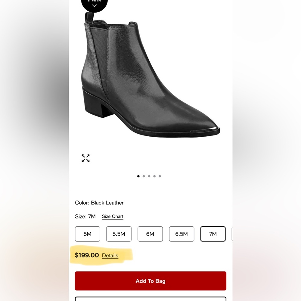 Marc Fisher Sleek Black Ankle Boots